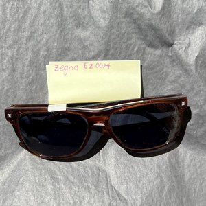 Ermenegildo Zegna Tortoiseshell Sunglasses with Blue Lens - EZ0074-55V